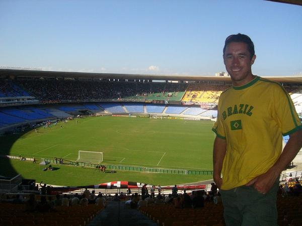 Dom at the Maracana, pre-match.