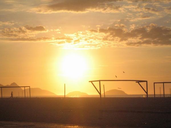 Sunrise over Copacabana beach