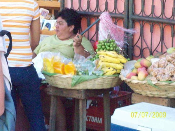 Grenada Market fruit vendor