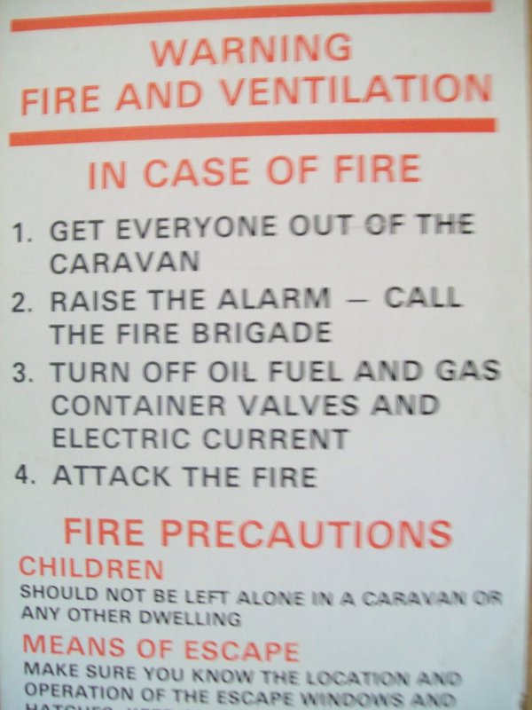 Warning In Case Of Fire