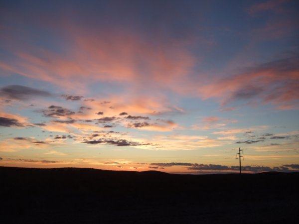 Sunset on the way to Peninsula Valdes 2