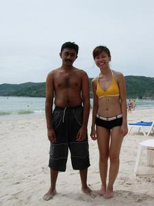 In Patong beach with Elsa