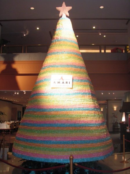 The team at the Amari began erecting this tree the day we arrived and completed it 5 days later when we left. Its made entirely of lolly pops.