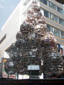 Chrismas Tree in Siam Square - made of CDs