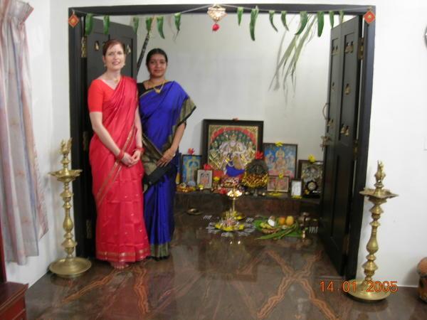 Subha & Me at Puja Room