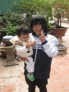Cousin Pho'u'ng Anh and niece Tu'o'ng Vi