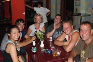 first night in Saigon, The waitress (no good at taking pictures), Gary, brenda, Eddie, Auke, Shawn