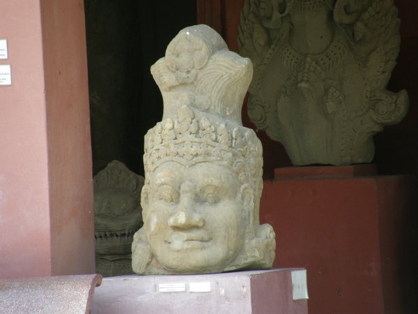 Head from Angkor in Phnom Pehn Museum