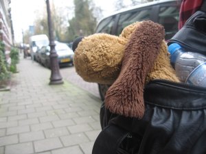 My teddy on the streets of Amsterdam