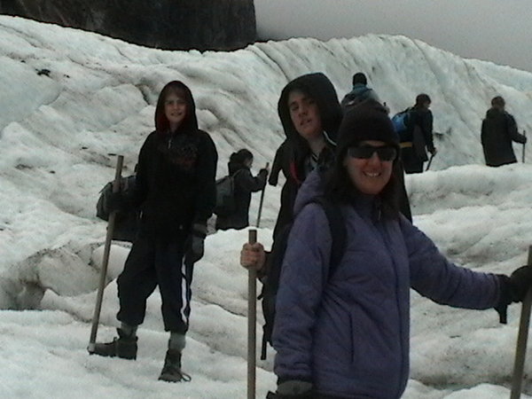 Exploring the glacier...