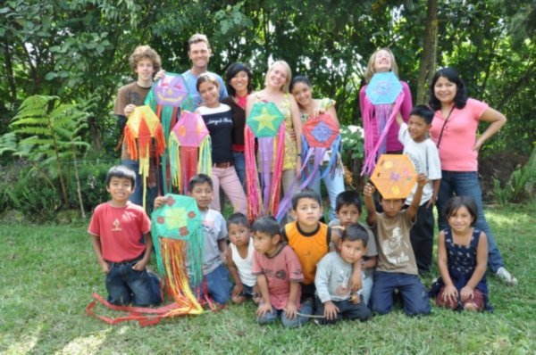 Kite making competion with the local kids