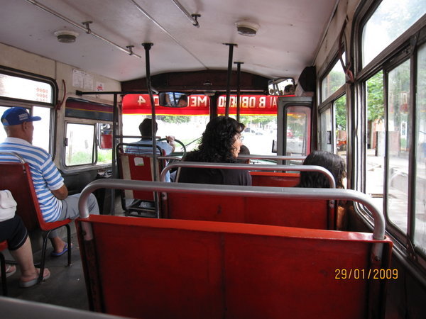 Første busstur i Asuncion sett bakfra