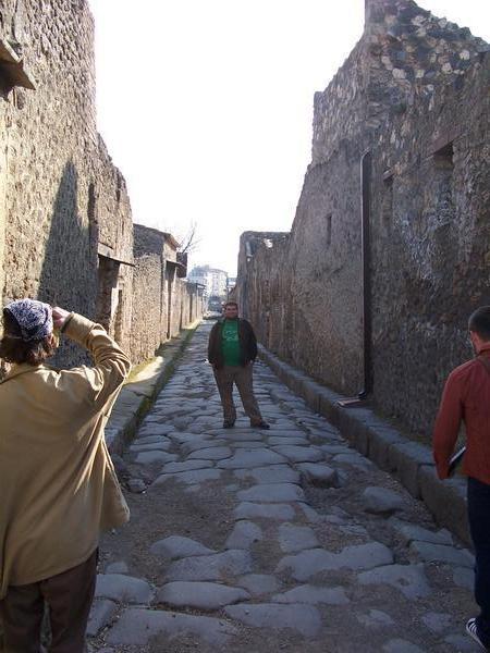 on a street in pompeii