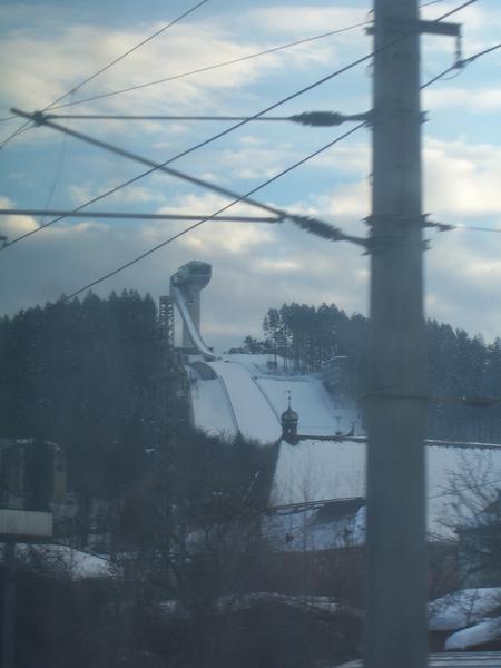 ski lift from the train