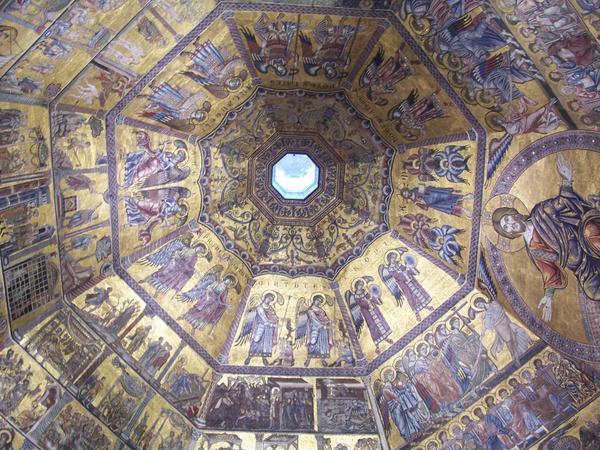 the ceiling of the baptistry