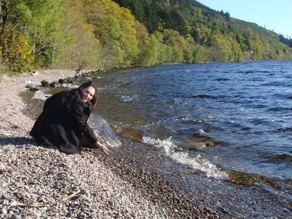 Melinda at Loch Ness shore