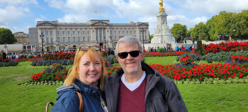 Us in front of Buckingham palace
