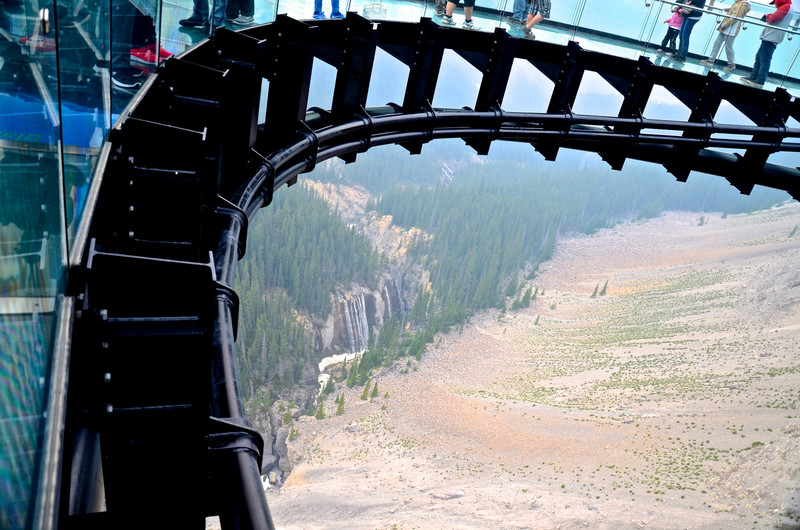 Looking down from the Glacier Skywalk