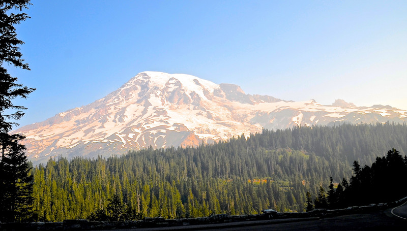 Mt Rainier from Stevens Canyon Road in the early morning