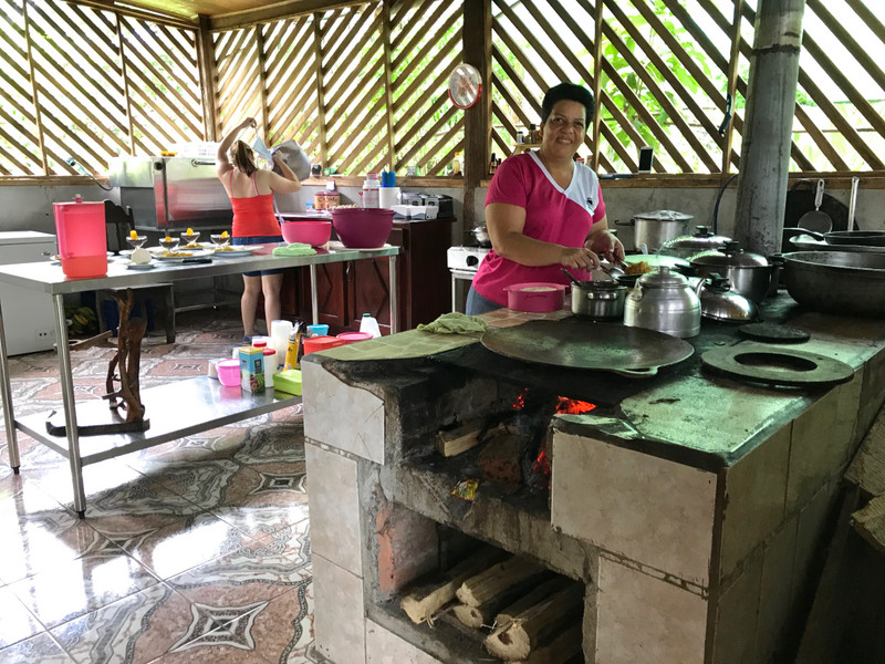 Big open air kitchen at the local finca