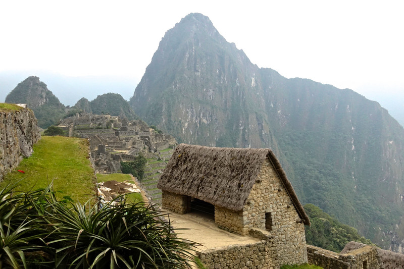 Thatch roofed granary above Machu Picchu 