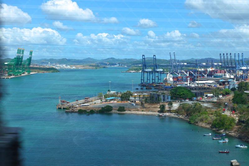 View of the Panama Canal from the Bridge of the Americas