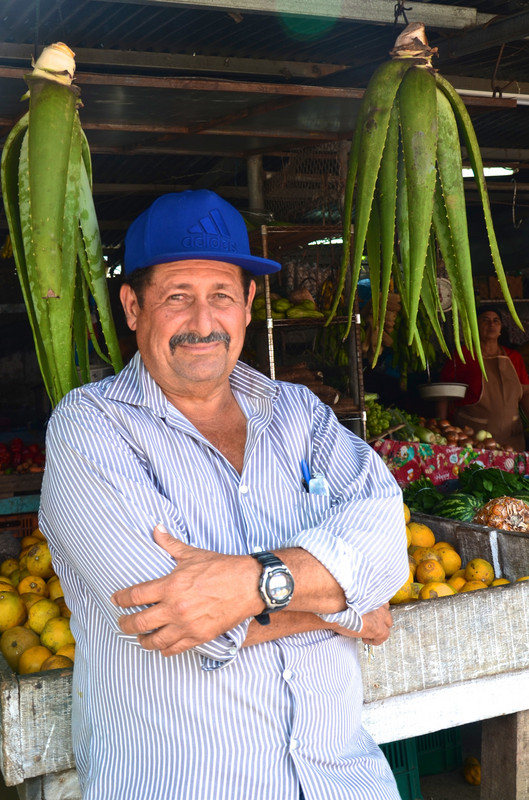 Farmer in the fruit and vegetable market in Arrajah outside of Panama City