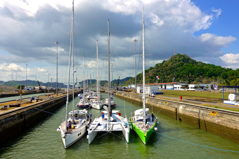The Sailing Rally caught up to us in the Pedro Miguel Lock