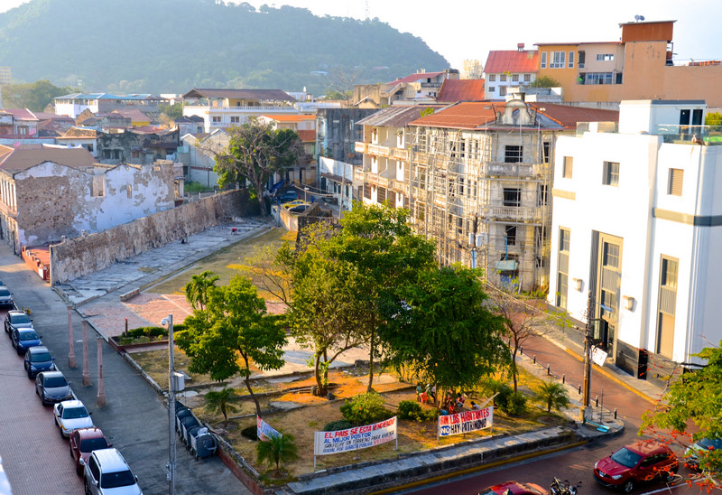 Overlooking the squatter's park in Casco Viejo