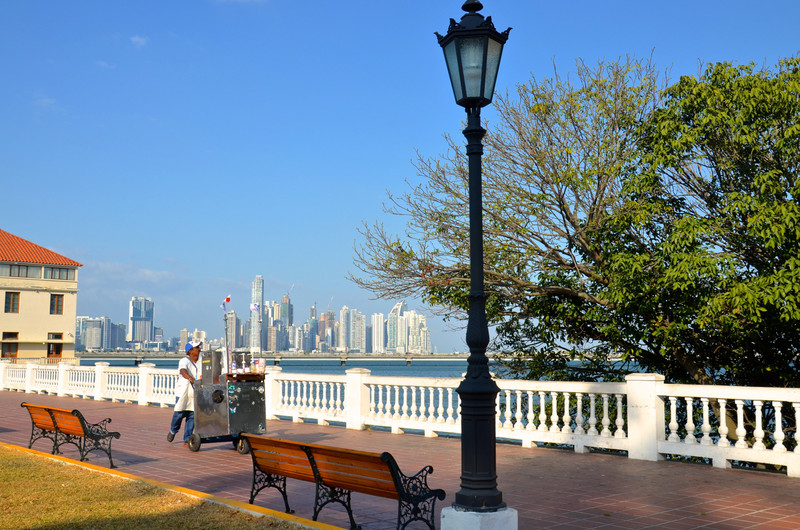 View of Panama City from Casco Viejo or Old City
