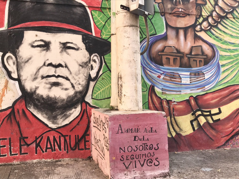 Protest murals in the squatters' neighborhood
