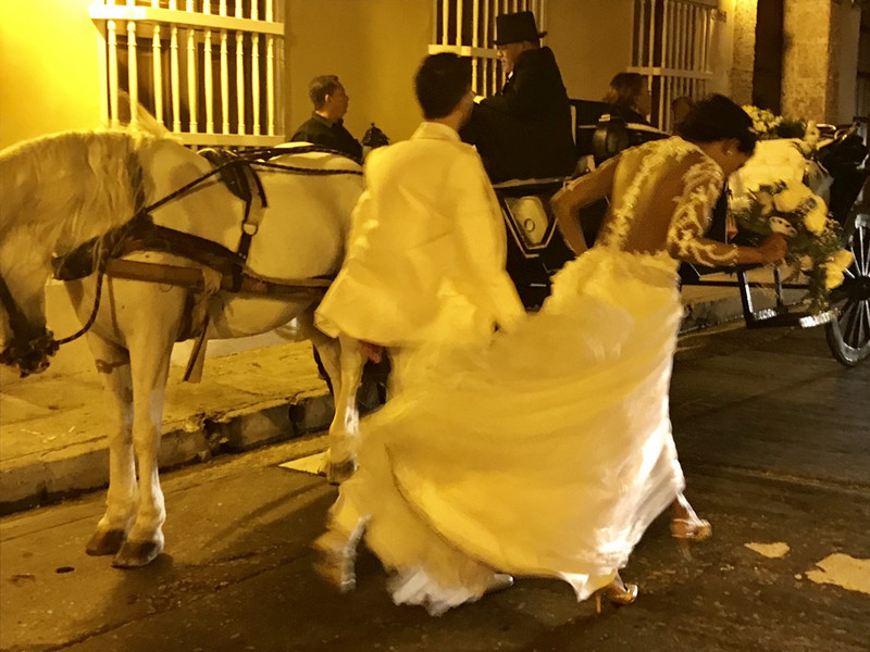 Fun wedding couple in Cartagena