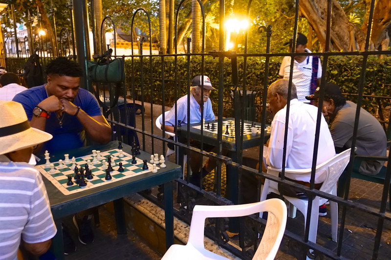 Chess is preferred to dominoes in Plaza Bolivar
