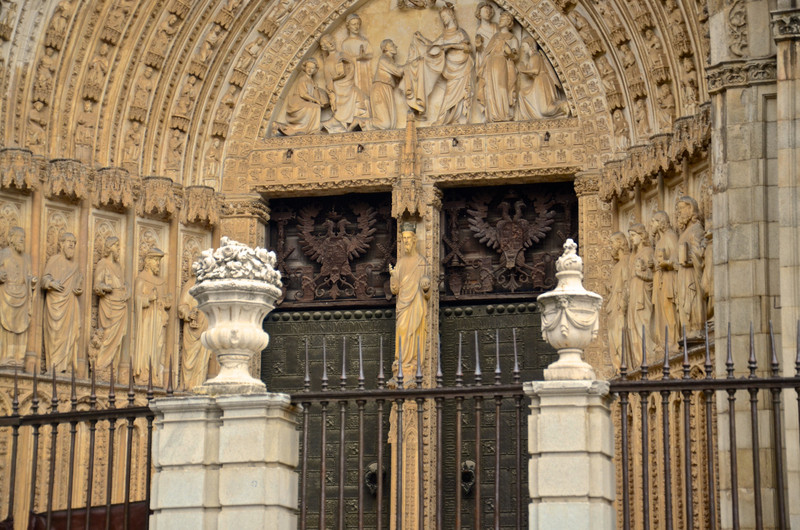 Double headed eagle in the main facade, Portal of Forgiveness, Toledo Cathedral 