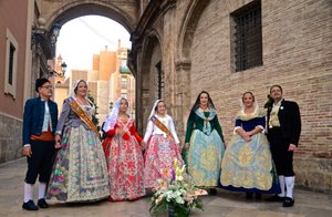 Local people in costume for Fallas, Valencia, Spain 