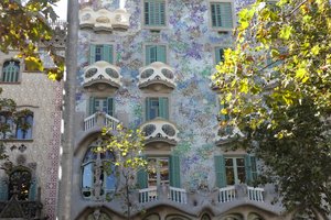 Signs of Gaudi on Avenue Diagonal 