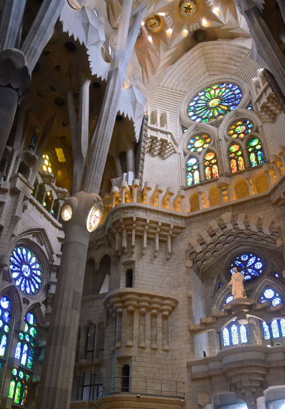 Beautiful stained glass inside the Sagrada Familia 