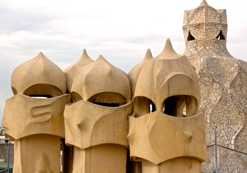 Casa Mila's sentinal totems on the roof 