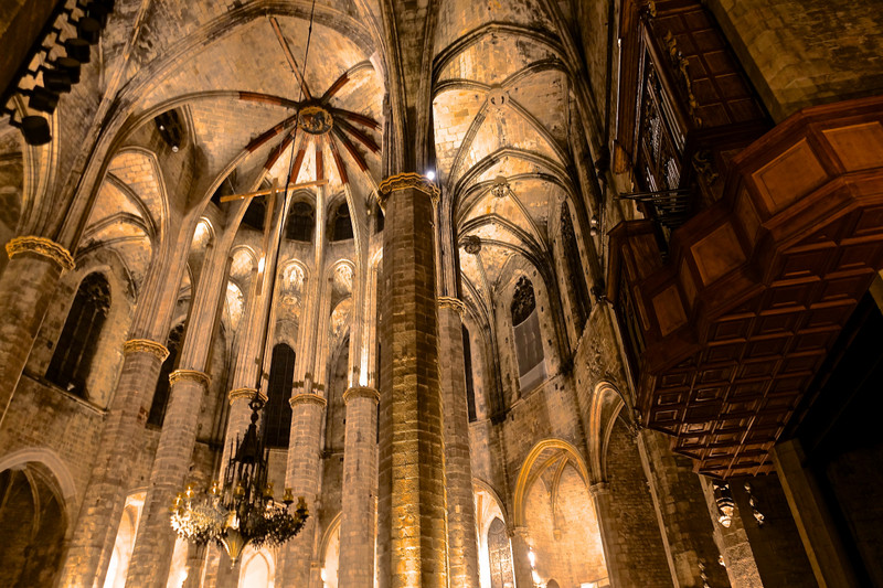 Catalan Gothic Santa Maria Del Mar or Cathedral of the Sea, Barcelona 