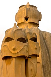 Casa Mila's sentinal totems on the roof 