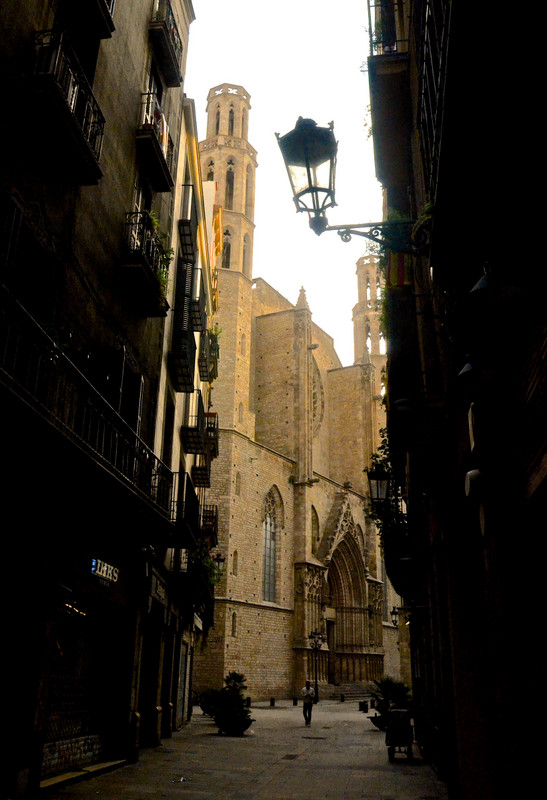 Cathedral of the Sea at the end of this narrow street