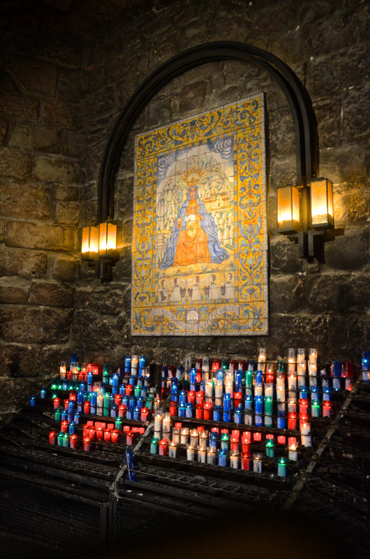 Candles lit for the Madonna 