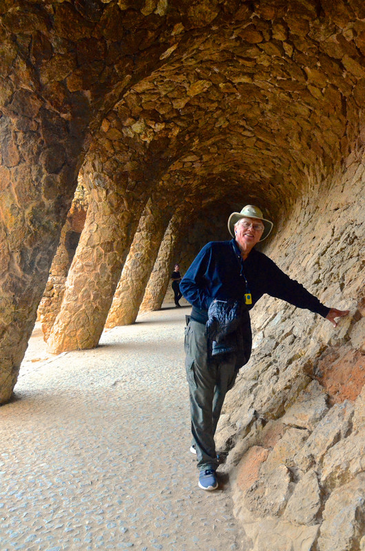 Dave at the Park Guell Portico of the Washerwoman 