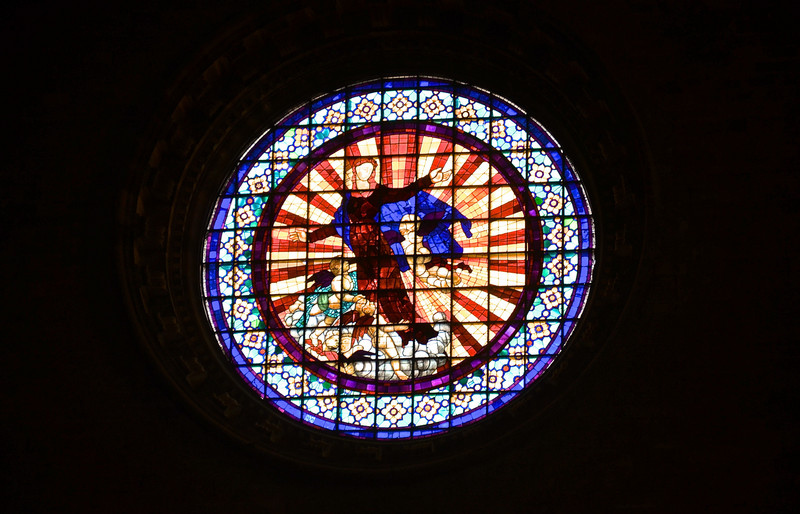 Stained glass window in the cathedral