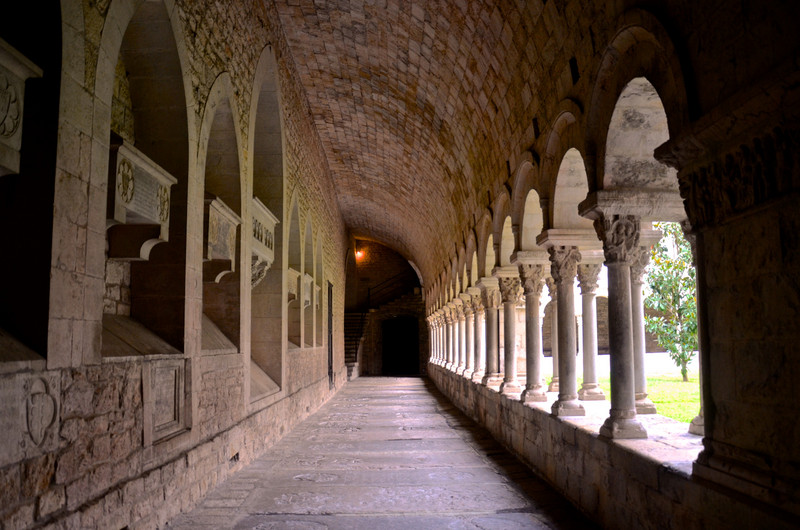 Cloister and the arched walkways at the Cathedral of Girona 