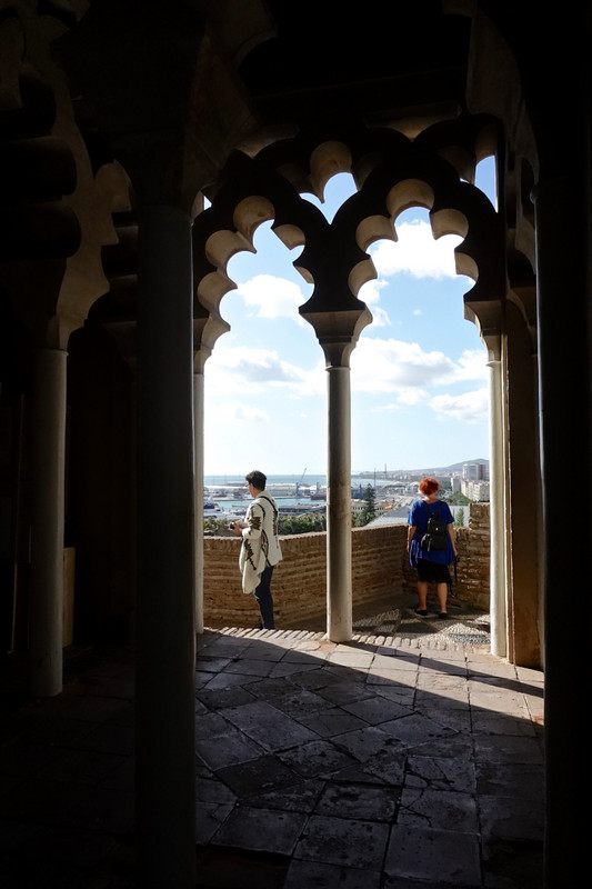 Views and Moorish details in the Alcazaba de Malaga 
