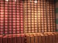 A wall of canned sardines at the Fantastic World of Portuguese Sardines