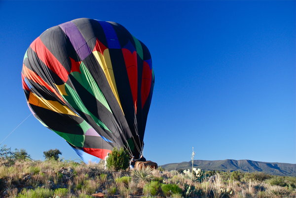 Hot Air Balloon ride landing in the desert at 7:30AM in Cottonwood, AZ