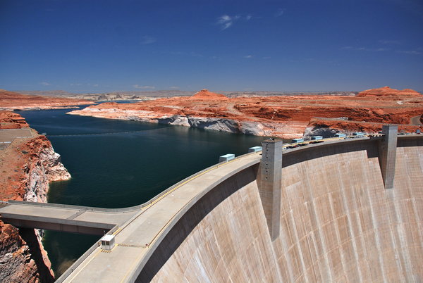 View to Lake Powell from the Glen Canyon Dam