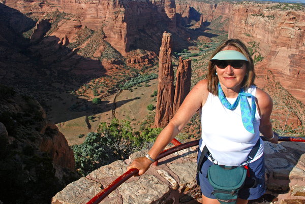 Tse Na ashjee ii (Spider Rock) behind me from Spider Rock Overlook, Canyon de Chelly